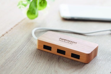 Logo trade mainostuotet tuotekuva: Bambu USB- keskitin