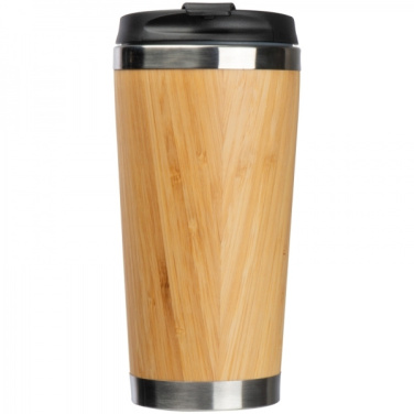Logo trade mainostuotet tuotekuva: Ruostumattomasta teräksestä valmistettu muki BAMBOOGARDEN 400 ml