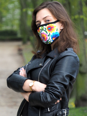 Logotrade mainostuotet kuva: MARS PRO puuvillanaamari (koko M), jossa on tasku ja HEPA-suodatin. 1380165