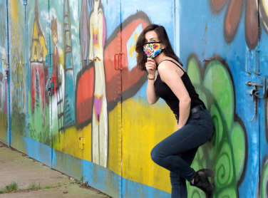 Logo trade mainoslahja ja liikelahja tuotekuva: MARS PRO puuvillanaamari (koko M), jossa on tasku ja HEPA-suodatin. 1380165