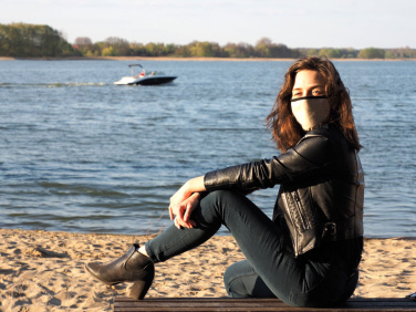 Logotrade liikelahja mainoslahja kuva: MARS PRO puuvillanaamari (koko M), jossa on tasku ja HEPA-suodatin. 1380165