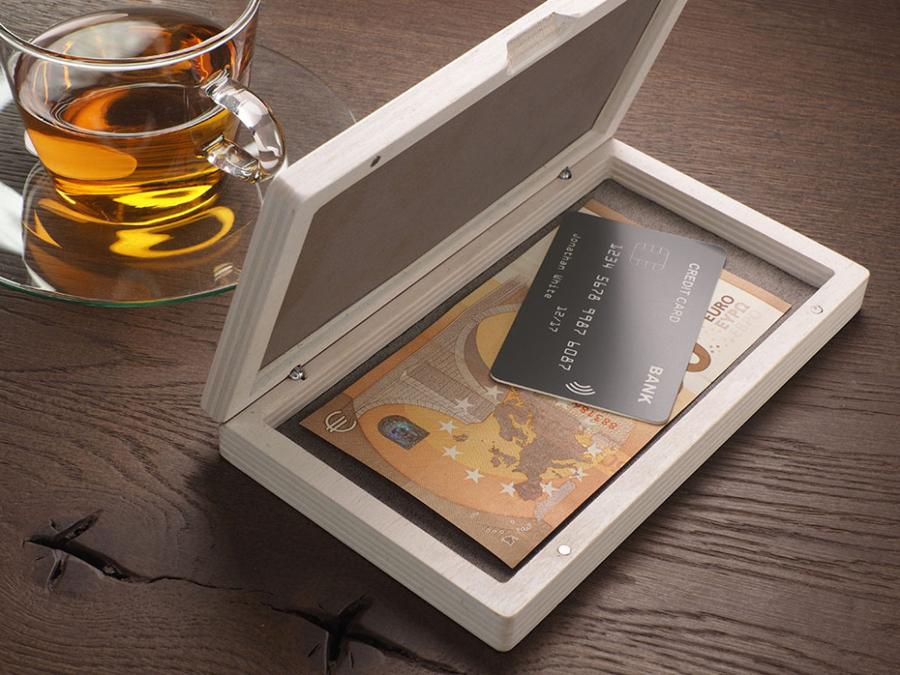 Logo trade mainoslahja kuva: Puinen setelilaatikko 1816121