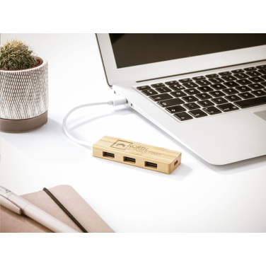 Logotrade mainostuote tuotekuva: Bambu USB-keskitin