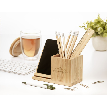 Logotrade liikelahjat kuva: Bamboo Boss 15W laturi/kynäpidike