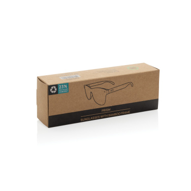 Logotrade mainoslahjat ja liikelahjat tuotekuva: Prism RCS kierrätysmuoviaurinkolasit, joissa on bambukehys