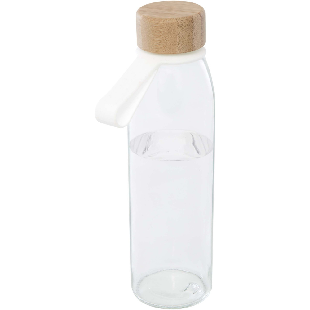 Logo trade liikelahjat mainoslahjat kuva: Porto 500 ml:n lasinen vesipullo silikonikahvalla ja bambukannella