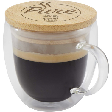 Logotrade mainoslahja tuotekuva: Lenora 250 ml:n lasikuppi bambukannella