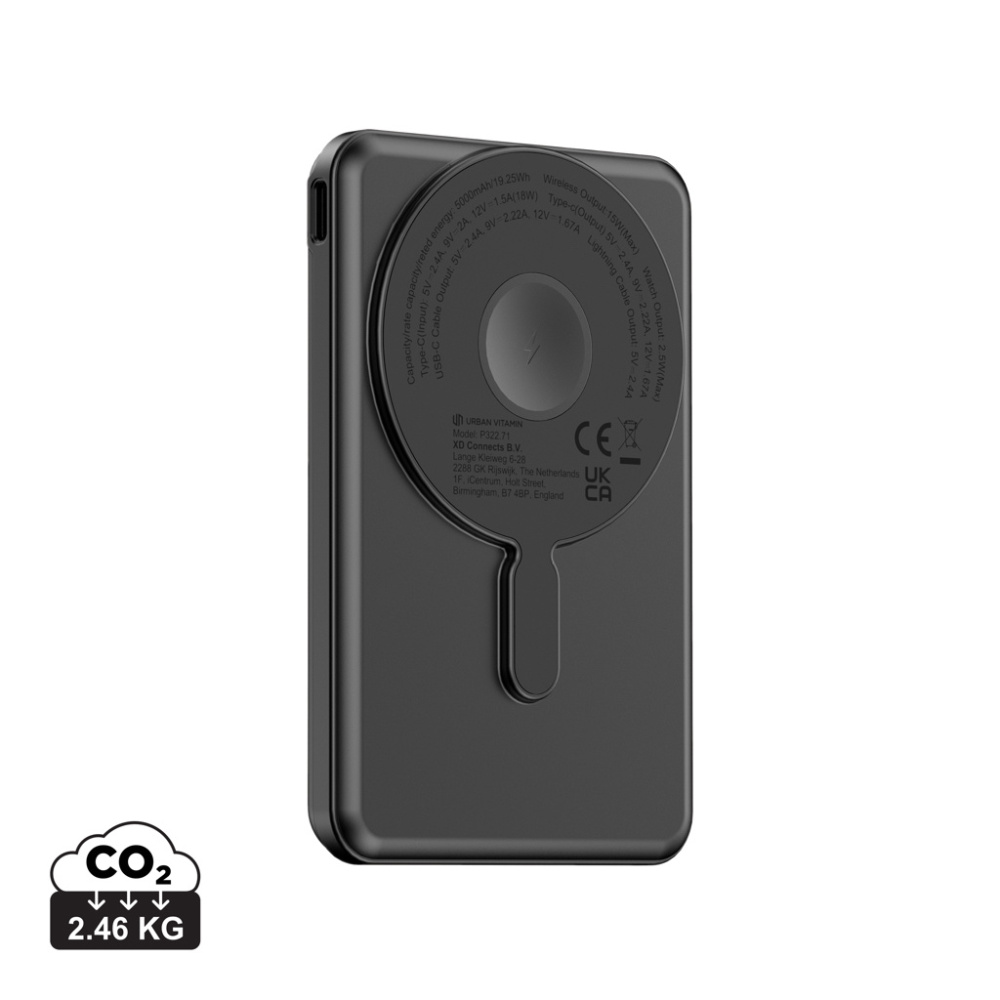 Logotrade mainostuote tuotekuva: Urban Vitamin Redwood 5in1 5000mah 20W PD tehopankki