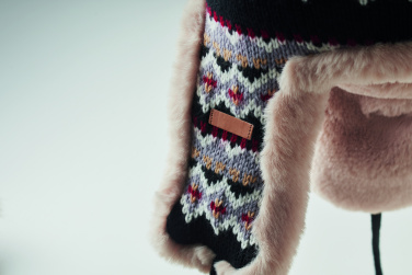 Logo trade mainostuote kuva: Neulottu pipo korvaläpällä