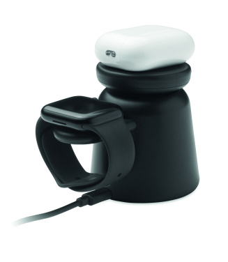 Logotrade liikelahja tuotekuva: 3 in 1 langaton laturi 15W