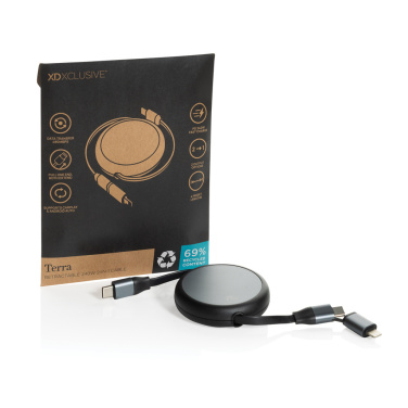 Logotrade liikelahja mainoslahja kuva: Terra RCS 240W kierrätysalumiini 2 in 1 vetokaapeli