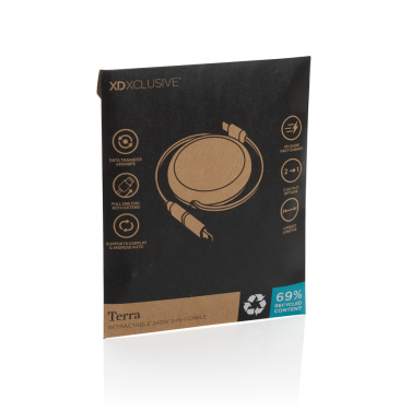 Logo trade liikelahjat mainoslahjat kuva: Terra RCS 240W kierrätysalumiini 2 in 1 vetokaapeli