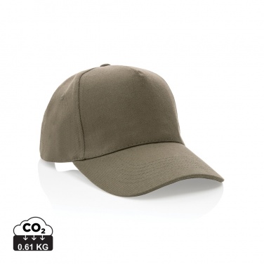 Logotrade verslo dovanos nuotrauka: Impact 5-panel 280gr Perdirbtos medvilnės kepuraitė su AWARE™ žymekliu