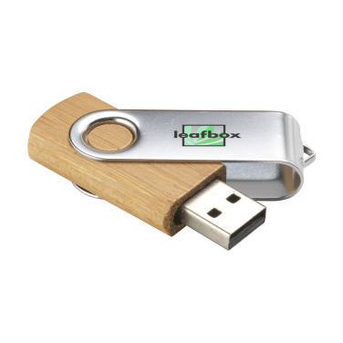Logotrade reklaminiai produktai nuotrauka: USB Twist Bamboo iš sandėlyje 16 GB