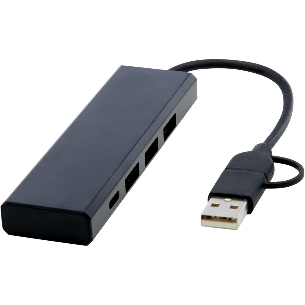 Logotrade Ideja dāvanas foto: Rise RCS pārstrādāta alumīnija USB 2.0 centrmezgls