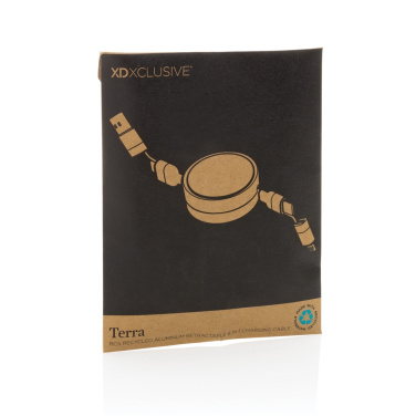 Logotrade logo dāvanas foto: Terra RCS pārstrādāta alumīnija izvelkamais 6 vienā kabelis