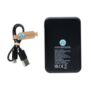 Logotrade logo dāvanas foto: RCS pārstrādāta plastmasas 5000 mAh jaudas banka