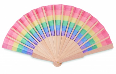 Logotrade biznesa dāvanas foto: Varavīksnes koka rokas ventilators