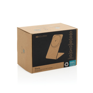 Logotrade logo dāvanas foto: Terra alumīnija 15 W magnētiskais bezvadu uzlādes tālruņa statīvs