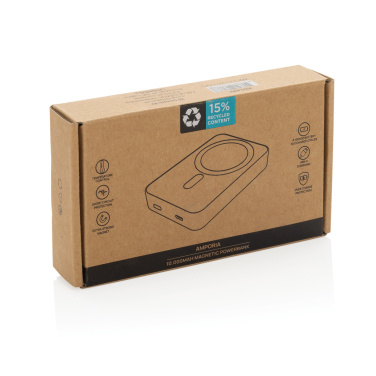 Logotrade ziemassvētku dāvanas foto: Amporia RCS pārstrādātas plastmasas 10.000mAh magnētiskā pārnēsājamā baterija