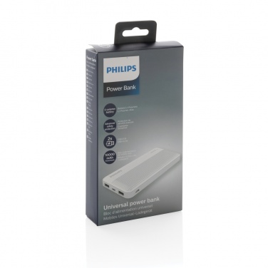 Логотрейд бизнес-подарки картинка: Тонкий внешний аккумулятор Philips емкостью 10 000 мАч