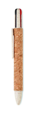 Логотрейд pекламные подарки картинка: Cork 4-colour ink ball pen