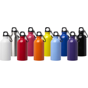 Лого трейд pекламные cувениры фото: Одностенная бутылка для воды с карабином Oregon, изготовленная из нержавеющей стали, сертифицированной по стандарту RCS, объемом 400 мл