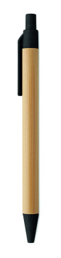 Лого трейд pекламные cувениры фото: Push button ball pen in bamboo