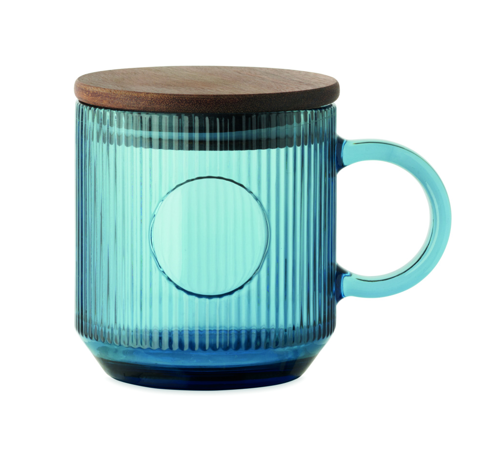 Лого трейд pекламные cувениры фото: Ribbed glass mug 300ml