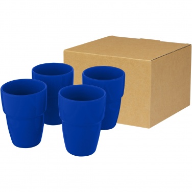 Logotrade presentreklam bild: Staki 4-delars 280 ml staplingsbar mugg i presentförpackning