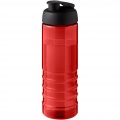 H2O Active® Eco Treble 750 ml sportflaska med uppfällbart lock, Röd / Solid svart