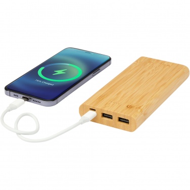 Logotrade profilreklam bild: Tulda 10,000 mAh powerbank i bambu