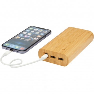 Logotrade presentreklam bild: Tulda 20,000 mAh powerbank i bambu