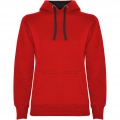 Urban hoodie för dam, Röd / Solid svart