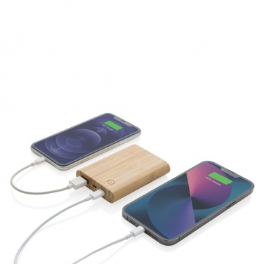 Logotrade profilreklam bild: 5.000 mAh powerbank i bambu