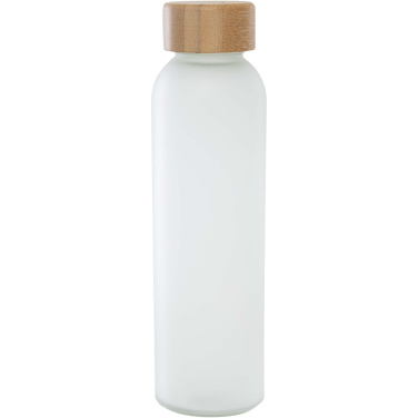 Logotrade profilprodukter bild: Lume 500 ml matt glasflaska av silikatglas med bambulock