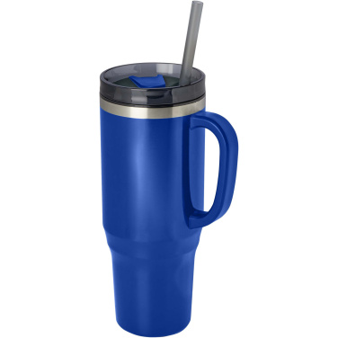 Logotrade profilreklam bild: Melbourne RCS-certifierad mugg med sugrör, 1 200 ml