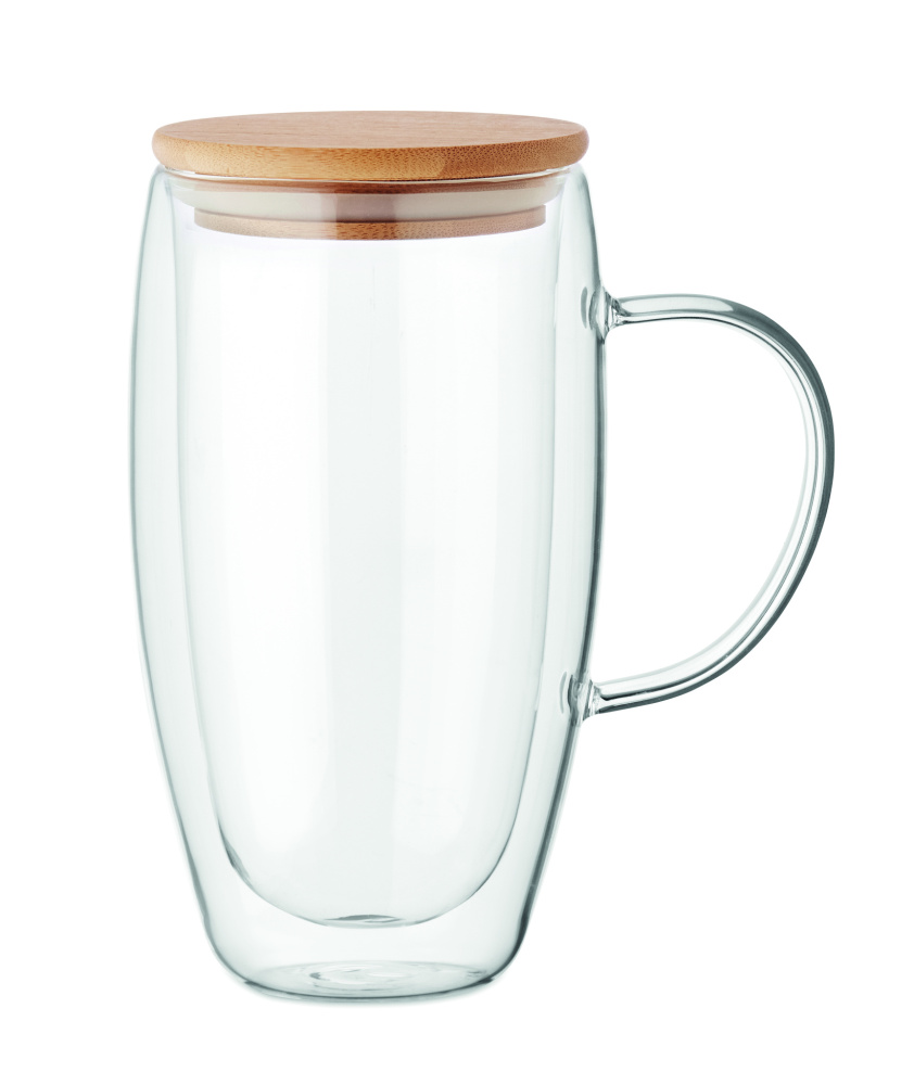 Logotrade reklamprodukter bild: Dubbelväggig glasmugg 450 ml