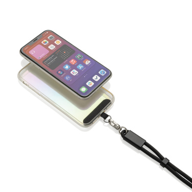 Logotrade reklamprodukter bild: LoopAmp RCS RPET handledsrem för telefon med 60 W kabel