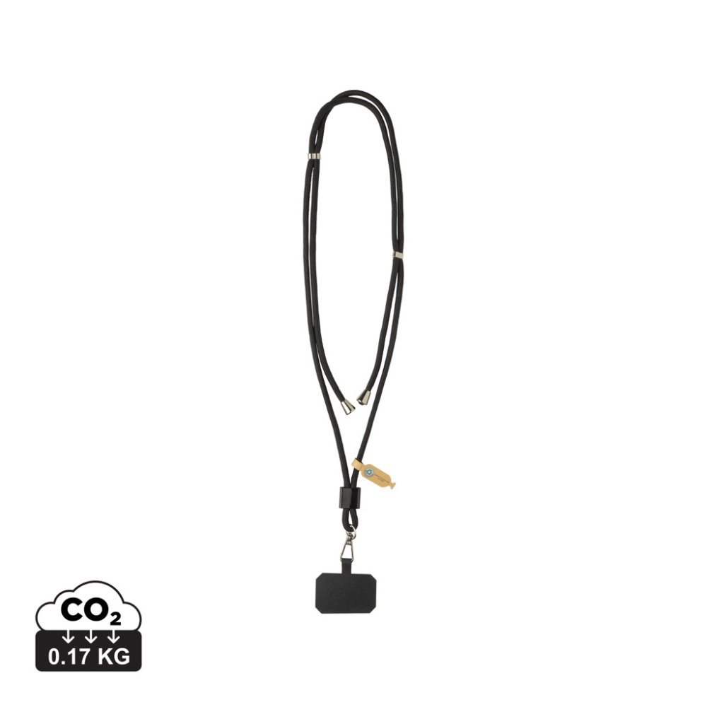 Logotrade profilprodukter bild: CarryLoop RCS RPET-hållare med justerbar snodd för mobil