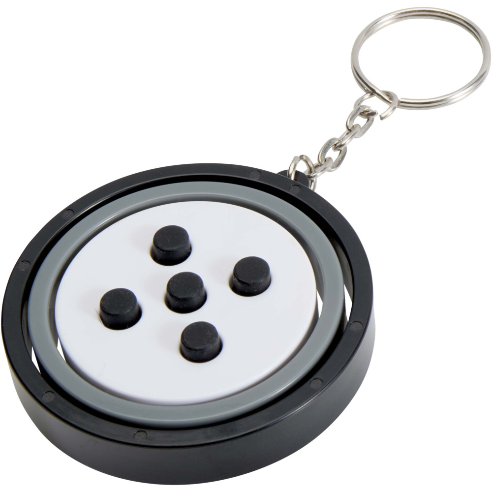 Logotrade profilreklam bild: Spinx nyckelring med gyroskopisk fidget av återvunnen plast