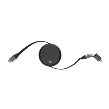 Logotrade profilreklam bild: Terra RCS återvunnen aluminium 240W utdragbar 2-i-1 kabel