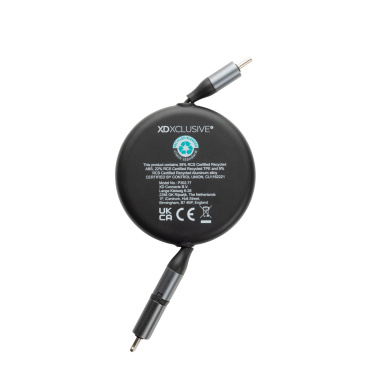 Logotrade profilprodukter bild: Terra RCS återvunnen aluminium 240W utdragbar 2-i-1 kabel