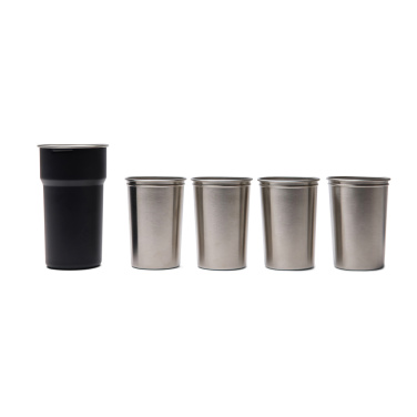 Logotrade profilprodukter bild: VINGA Parks RCS återvunnet stål mugg, 4 st, 250 ML