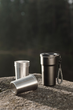 Logotrade profilprodukter bild: VINGA Parks RCS återvunnet stål mugg, 4 st, 250 ML