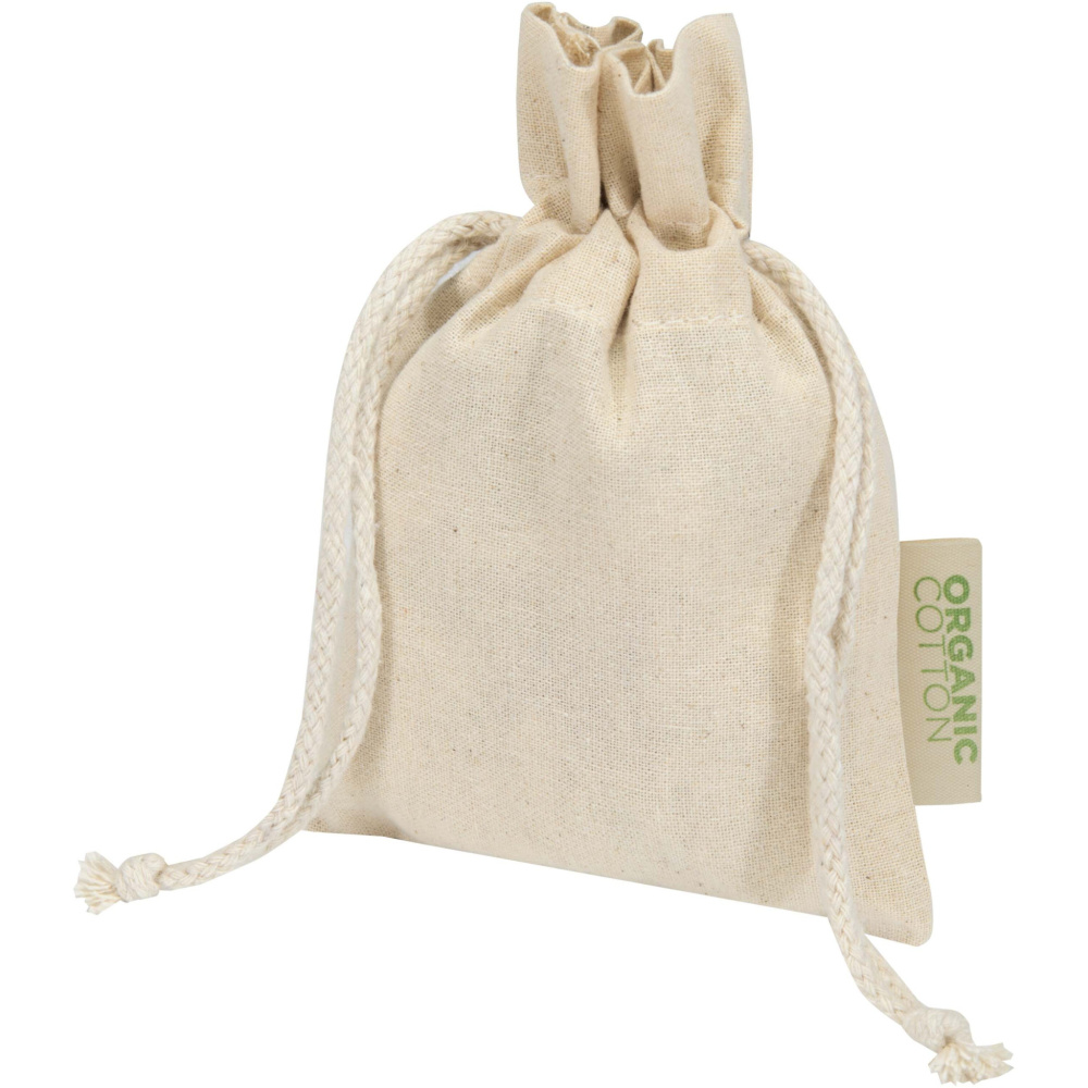 Logotrade reklamprodukter bild: Odisha 140 g/m² presentpåse av ekologiskt OCS-material – 15 x 10 cm