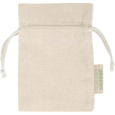 Logotrade reklamprodukter bild: Odisha 140 g/m² presentpåse av ekologiskt OCS-material – 15 x 10 cm