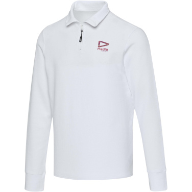 Logotrade reklamprodukter bild: Zeus långärmad unisex piké med halv dragkedja