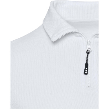 Logotrade profilprodukter bild: Zeus långärmad unisex piké med halv dragkedja